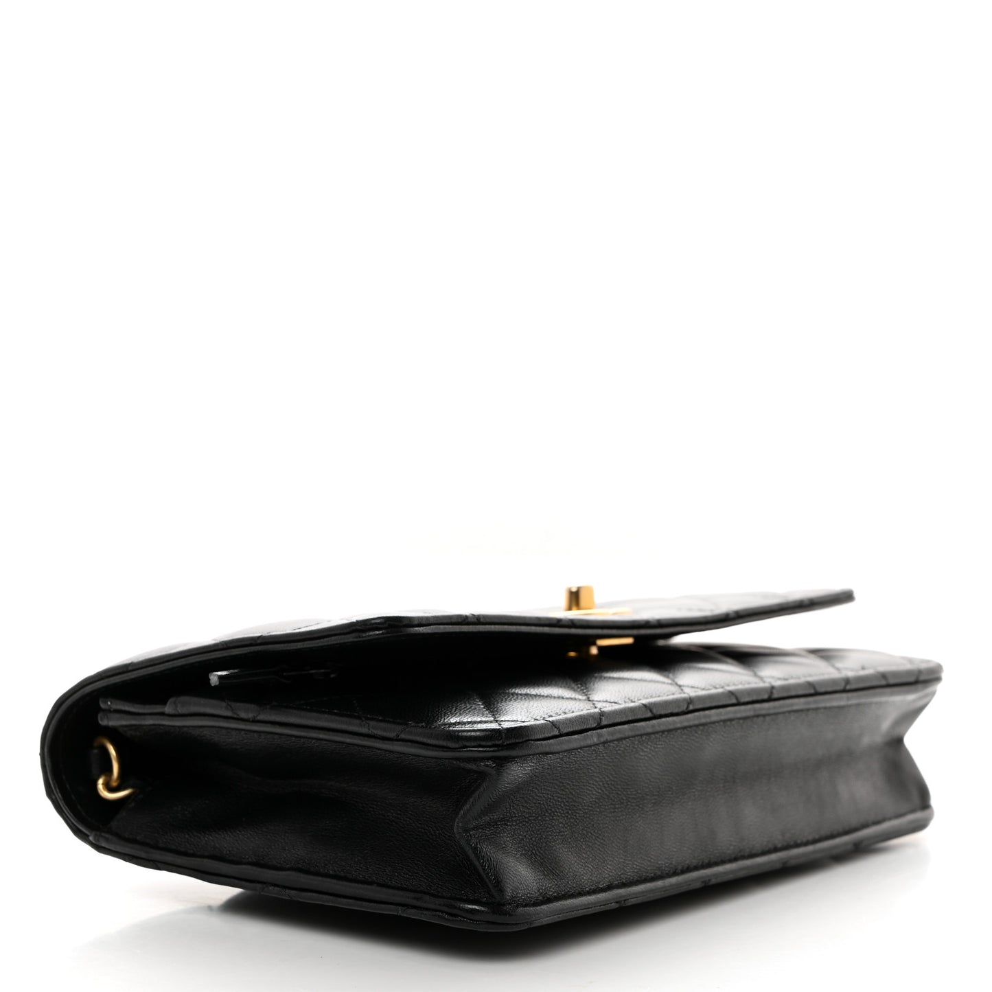 Lambskin Quilted CC Pearl Crush Wallet on Chain WOC Black