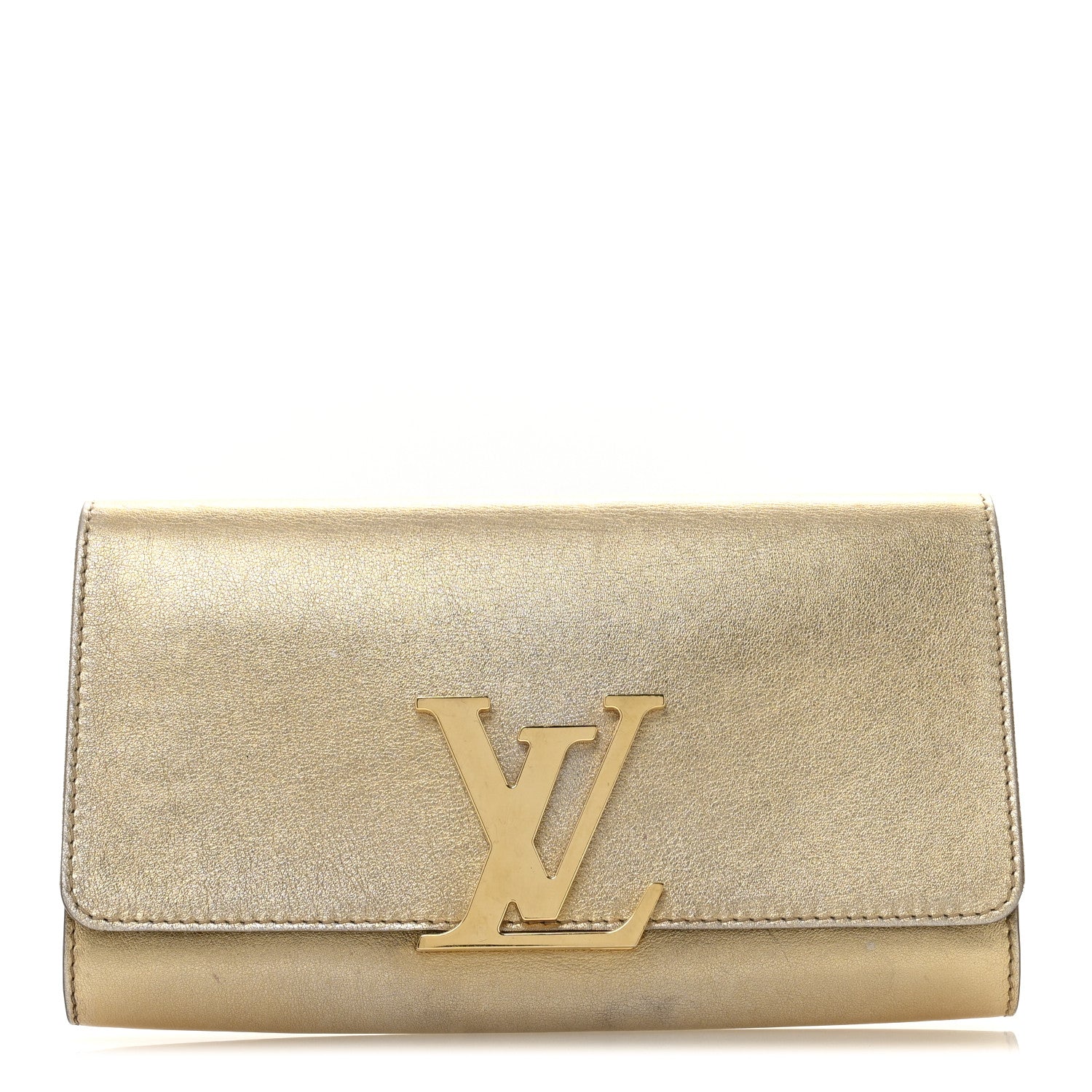 Louis Vuitton Metallic Calfskin Louise Clutch Gold 1745725
