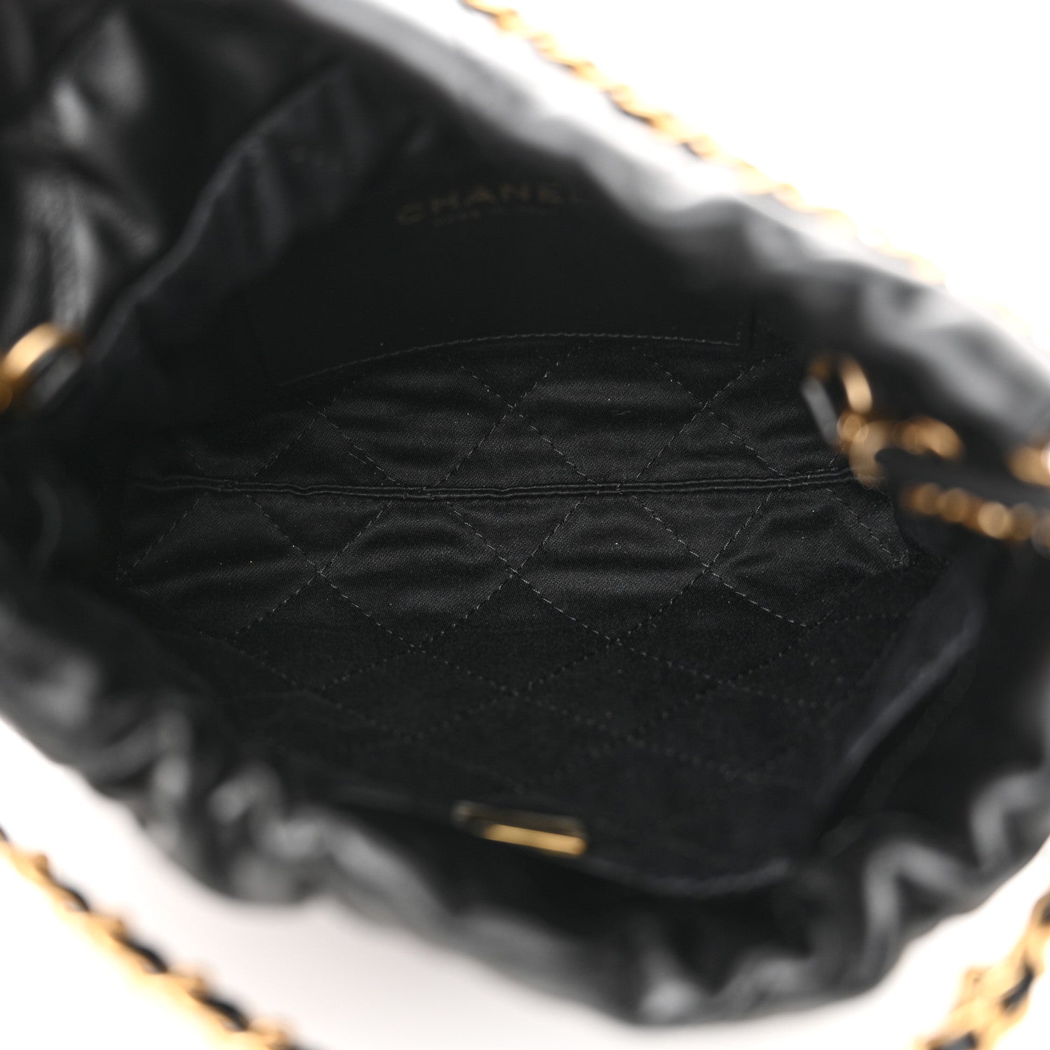Chanel Shiny Calfskin Quilted Mini Chanel 22 Black 5 of 11