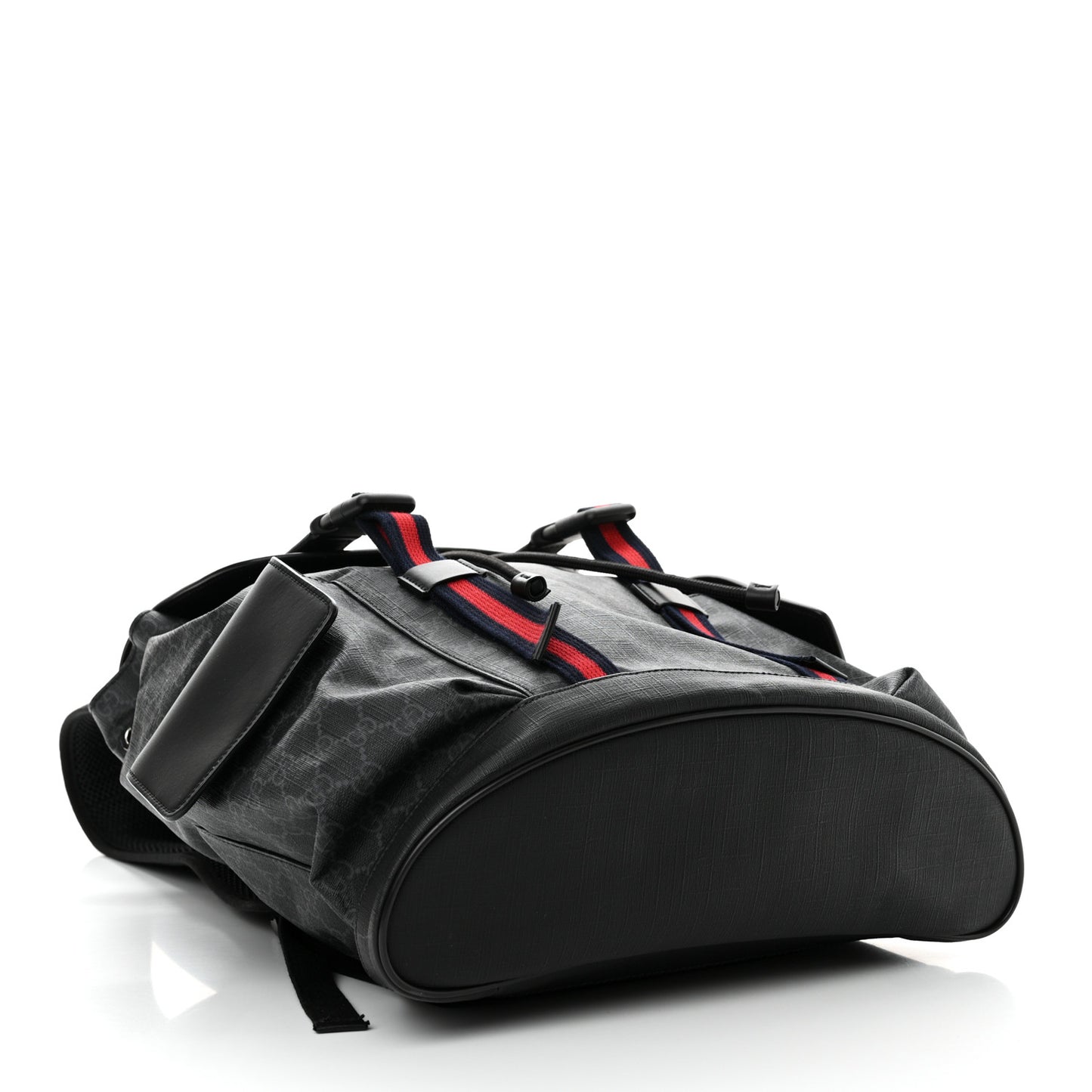Soft GG Supreme Monogram Calfskin Web Double Buckle Backpack Black