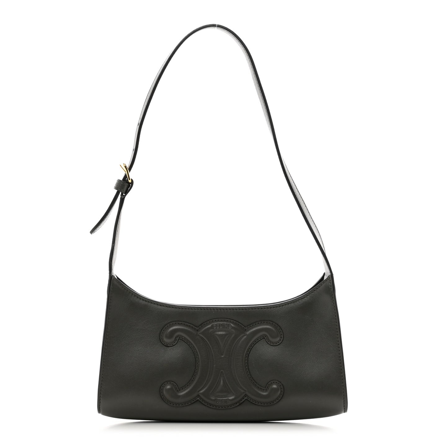 Smooth Calfskin Cuir Triomphe Shoulder Bag Black