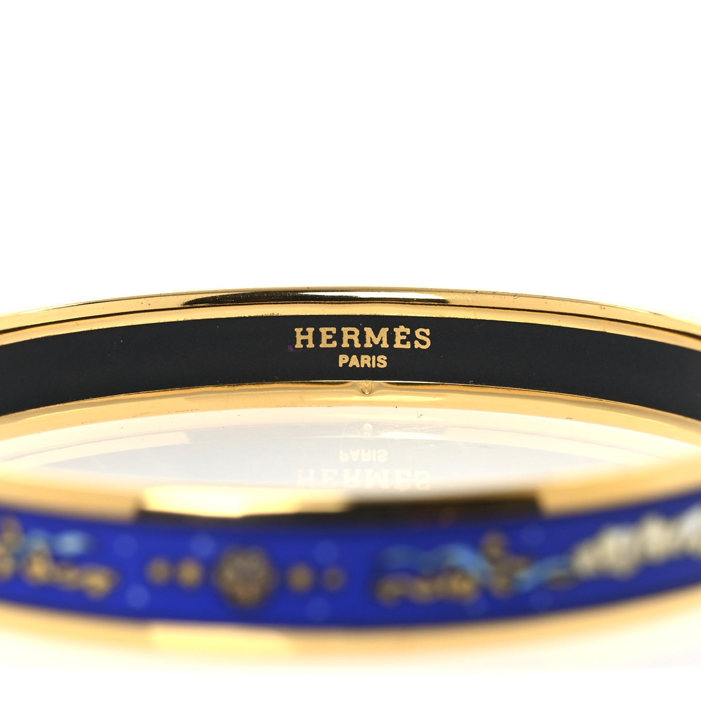 Enamel Printed Celestial Mythology Narrow Bracelet 65 Bleu