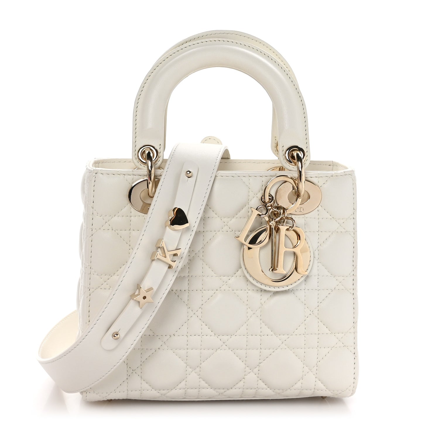 Lambskin Cannage Small My ABCDior Lady Dior White