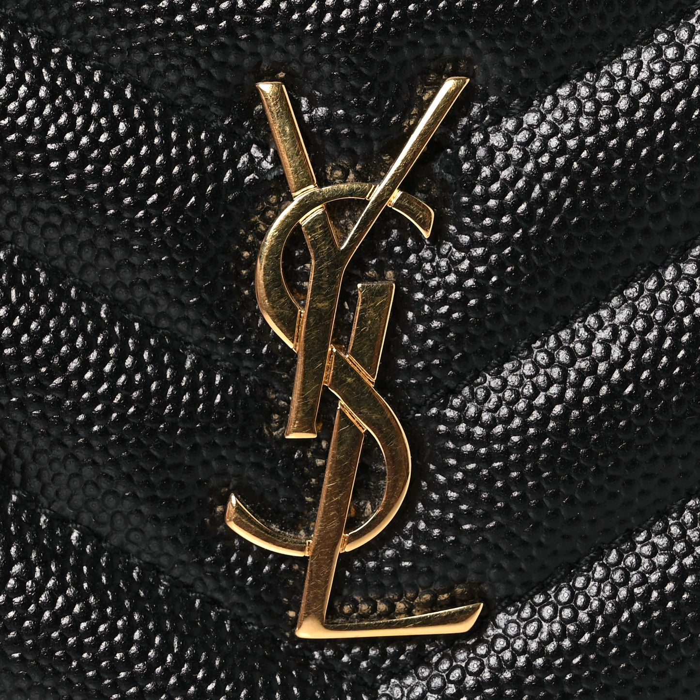 Grain De Poudre Matelasse Chevron Monogram Zipped Card Case Black