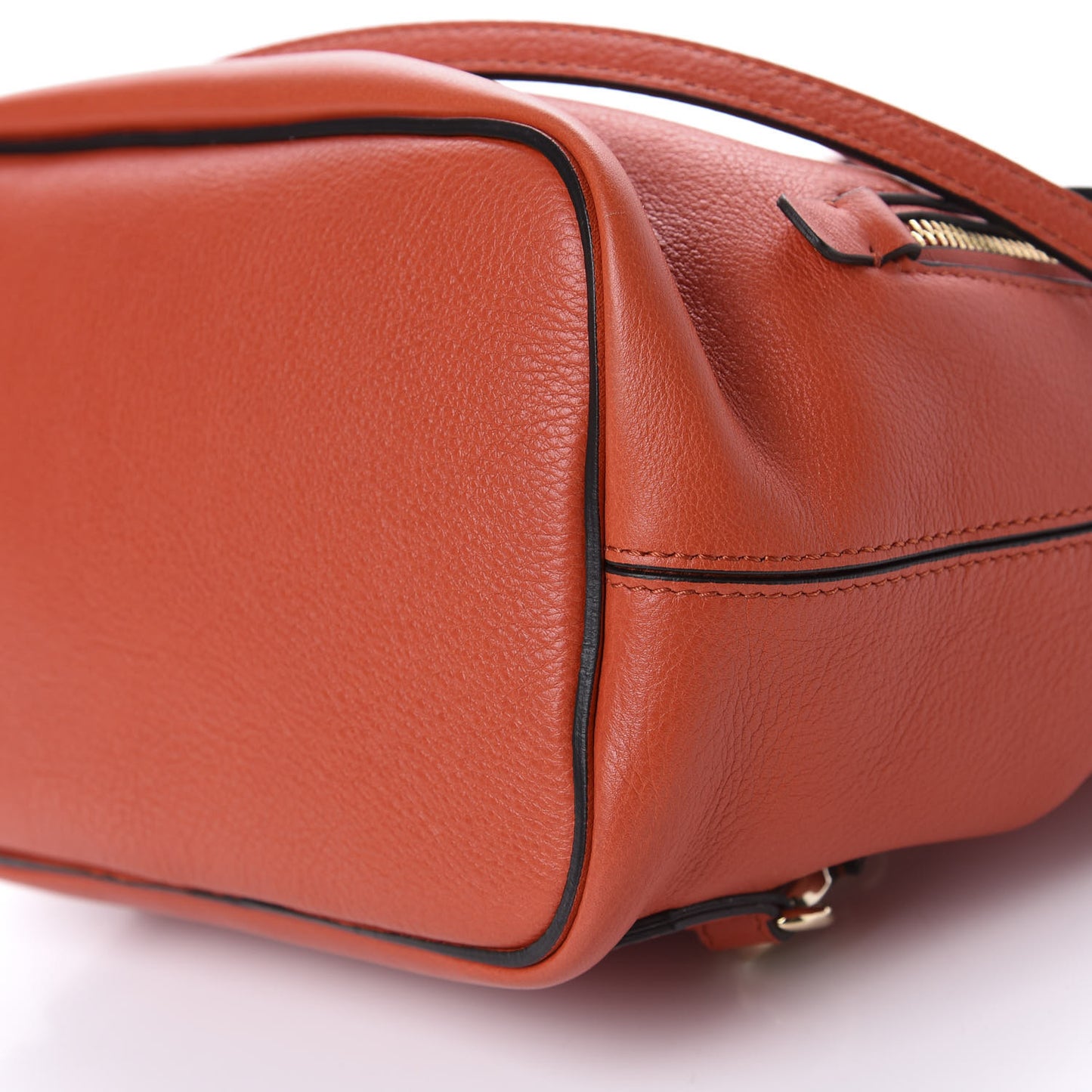 Suede Calfskin Small Faye Backpack Sepia Red