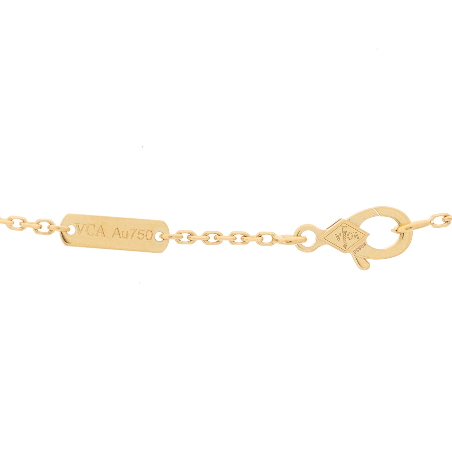 18K Yellow Gold Mother of Pearl Vintage Alhambra Pendant Necklace