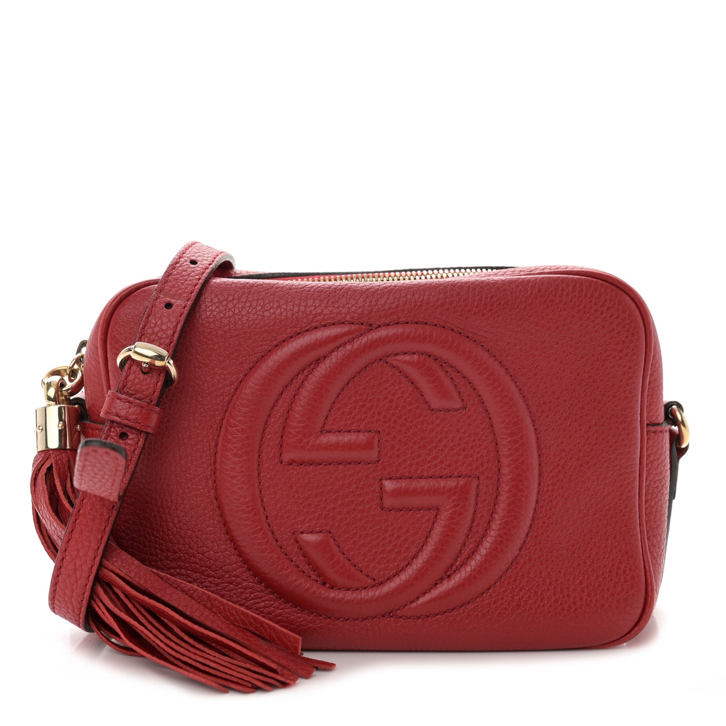 Pebbled Calfskin Small Soho Disco Bag Tabasco Red