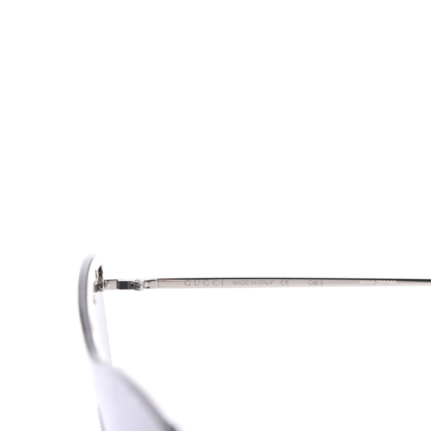 Metal Rimless Star Studded 90mm Cat Eye GG0666S Sunglasses Mirror Silver