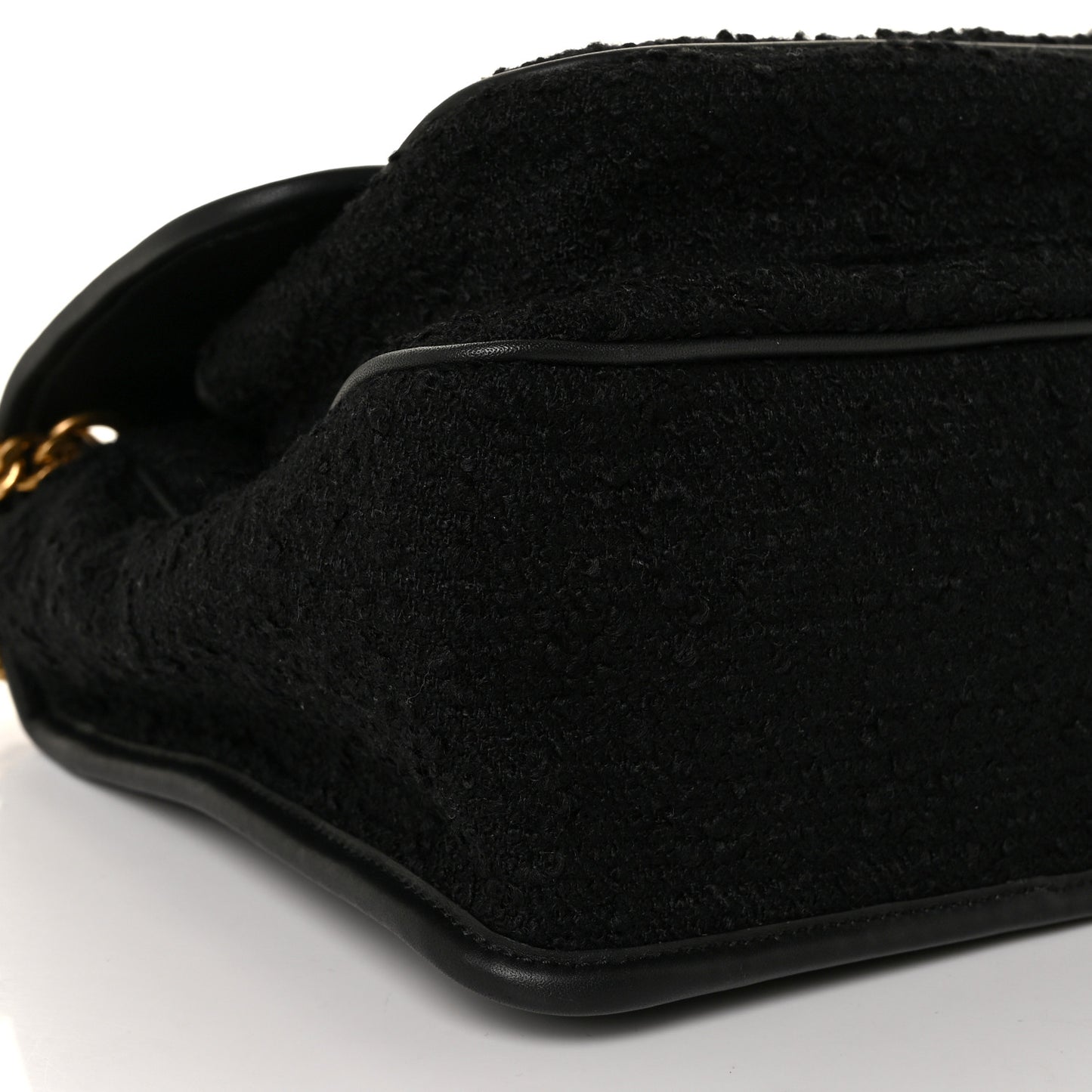 Boucle Tweed Monogram Medium Niki Chain Satchel Black