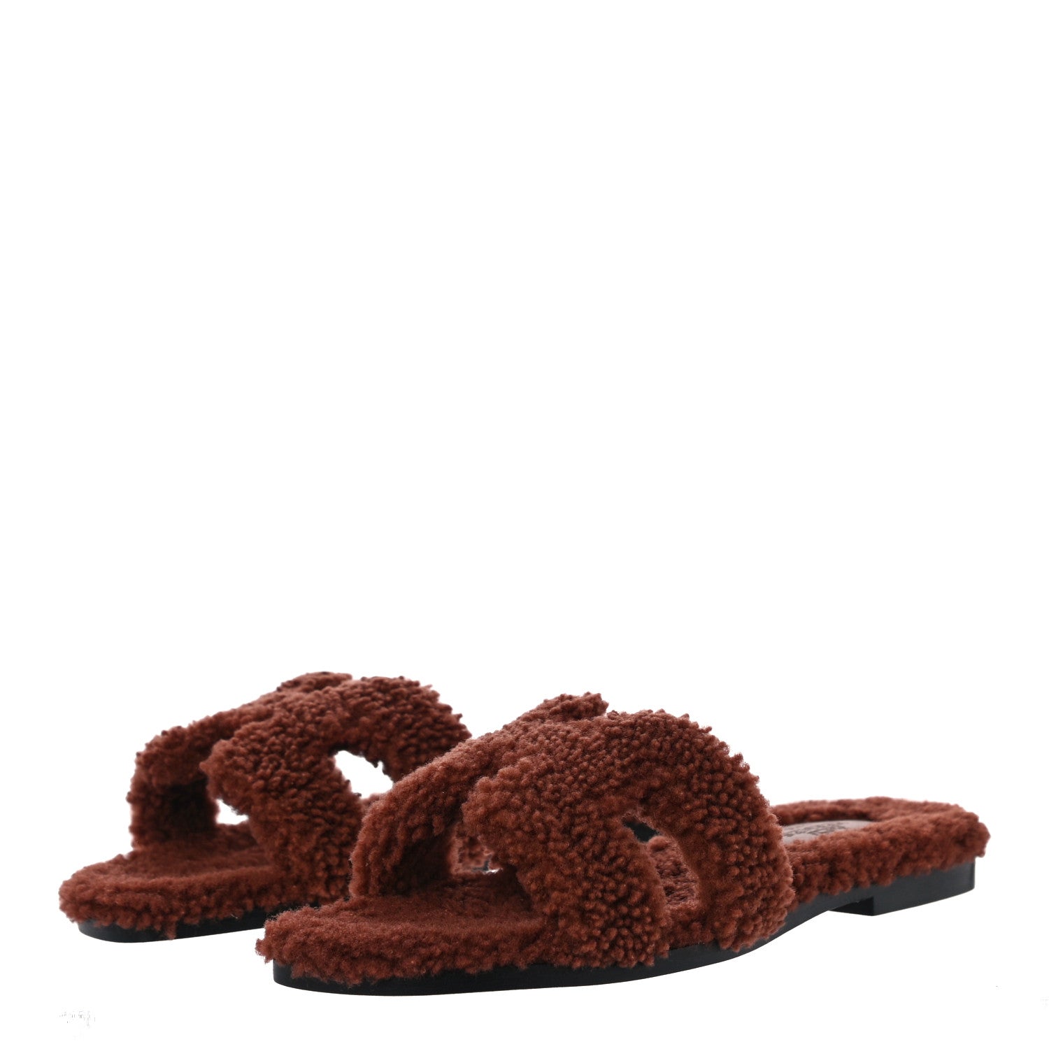 Hermes Woolskin Oran Sandals 36 Cognac 5 of 10