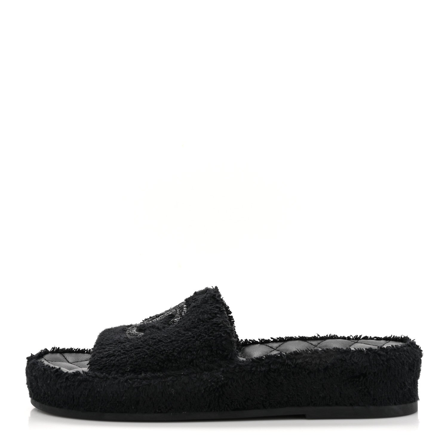 Chanel Terry Cloth Lambskin CC Sandals 36 Black 1620142 – FASHIONPHILE