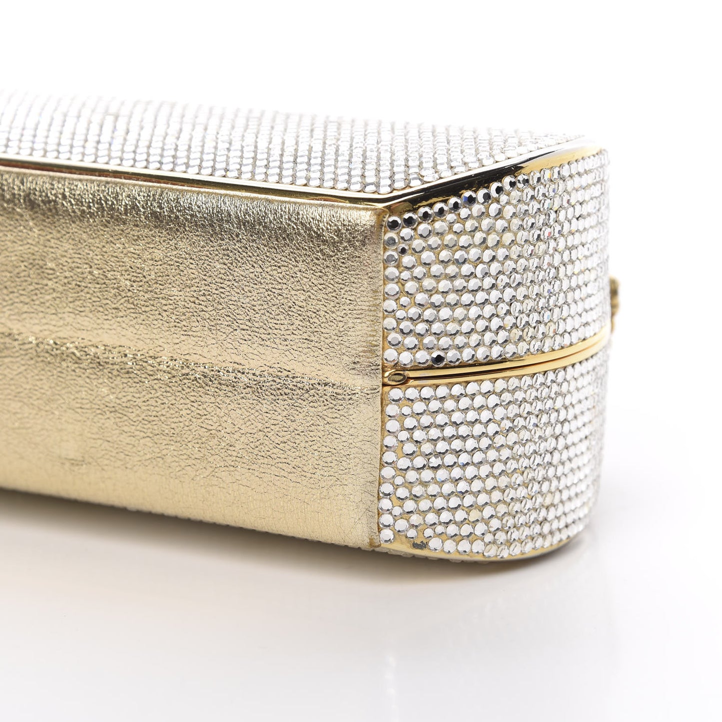 Swarovski Crystal Minaudiere Clutch Gold Silver