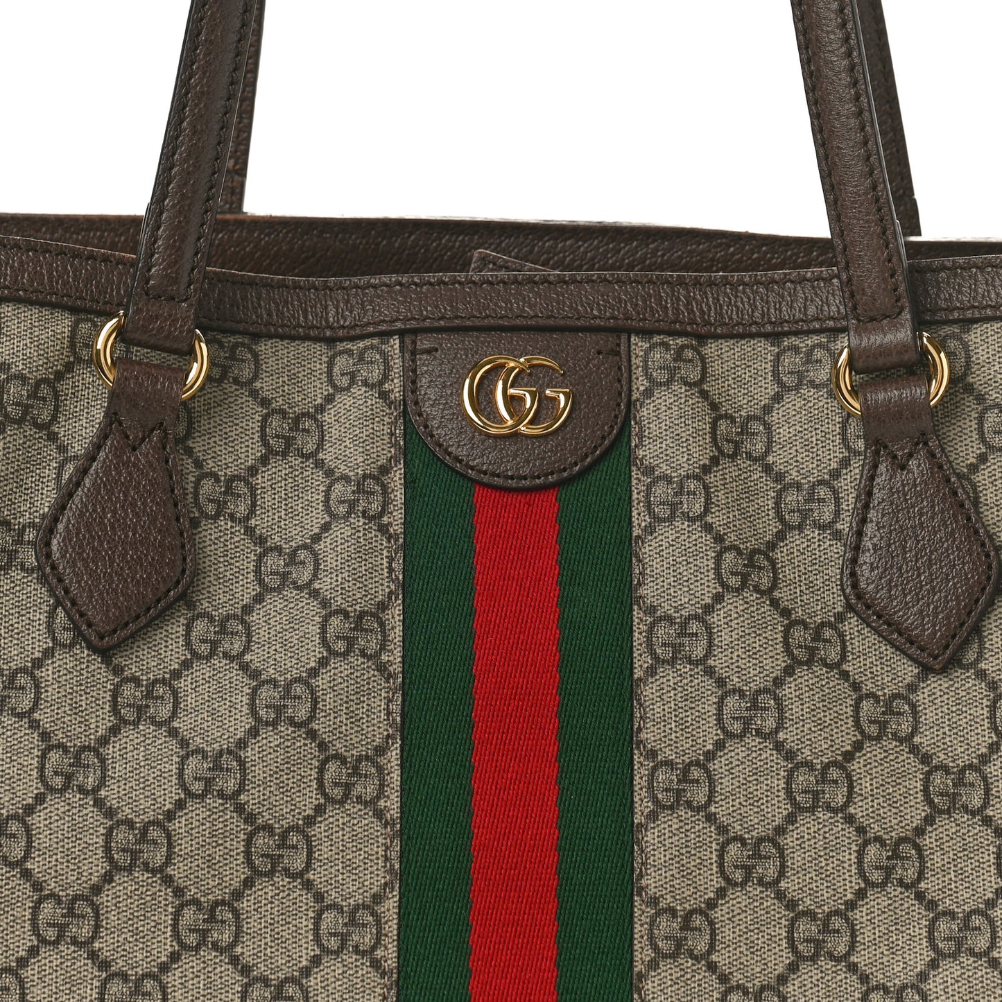 GG Supreme Monogram Medium Ophidia Shopping Tote Brown