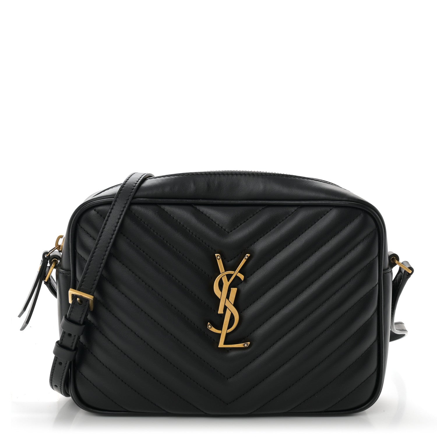 Saint Laurent Calfskin Matelasse Monogram Lou Camera Bag Black 1 of 12