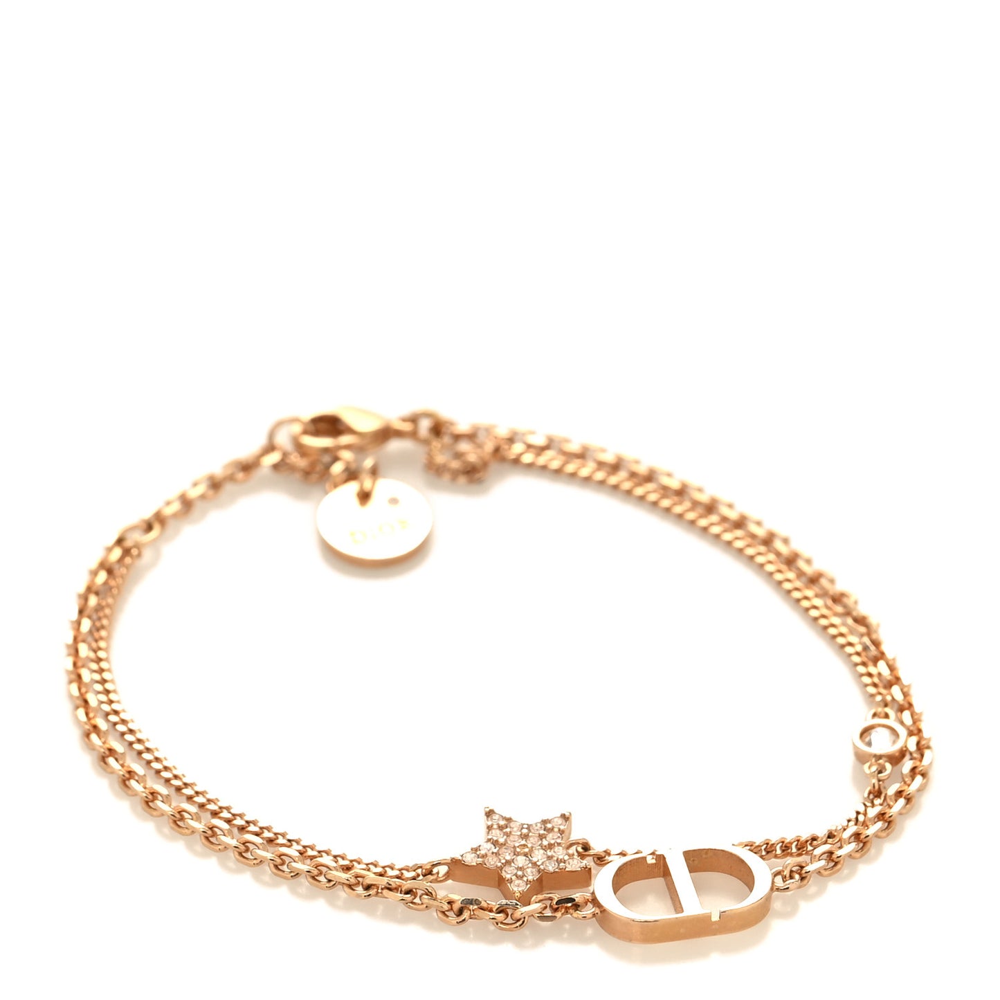 Crystal Metal Petit CD Double Bracelet Gold