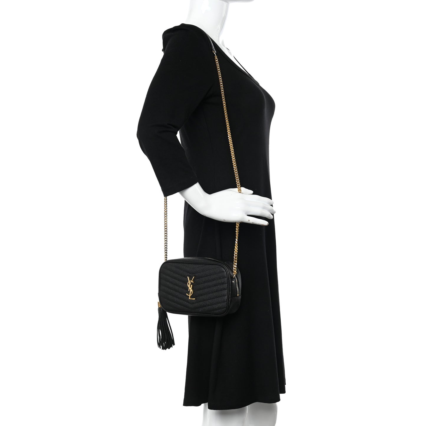 Grain De Poudre Matelasse Monogram Mini Lou Camera Bag Black