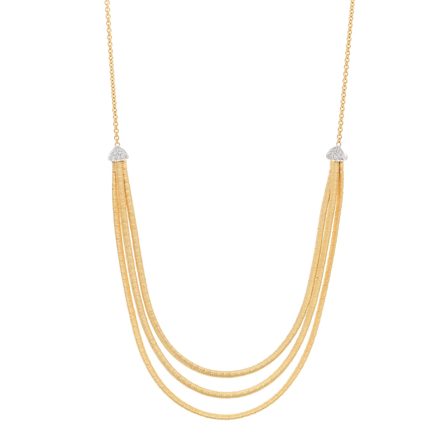 18K Yellow Gold Diamond 5 Strand Cairo Necklace