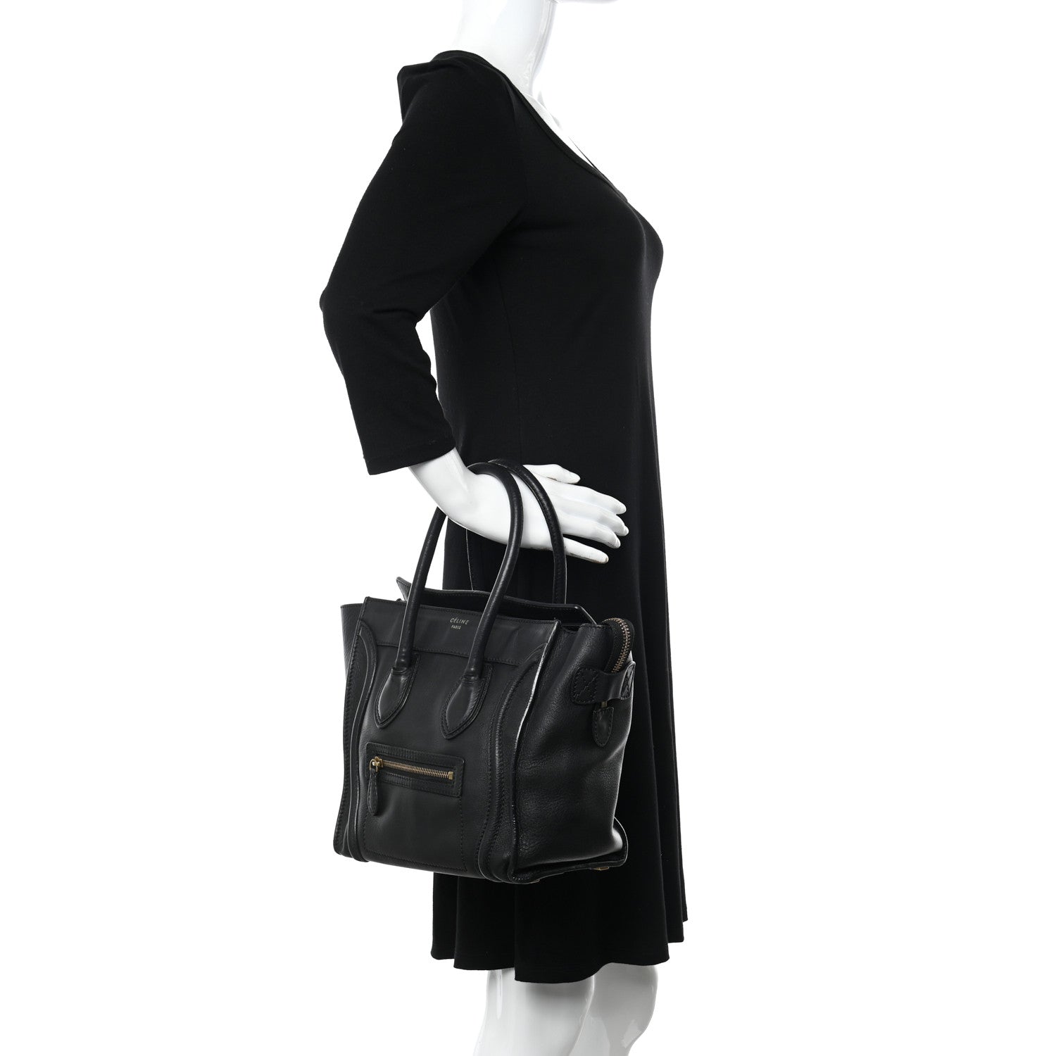 Celine Smooth Calfskin Micro Luggage Black 2 of 12
