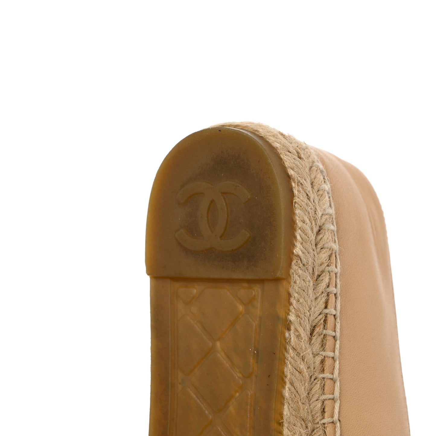 Lambskin CC Espadrilles 36 Beige Black