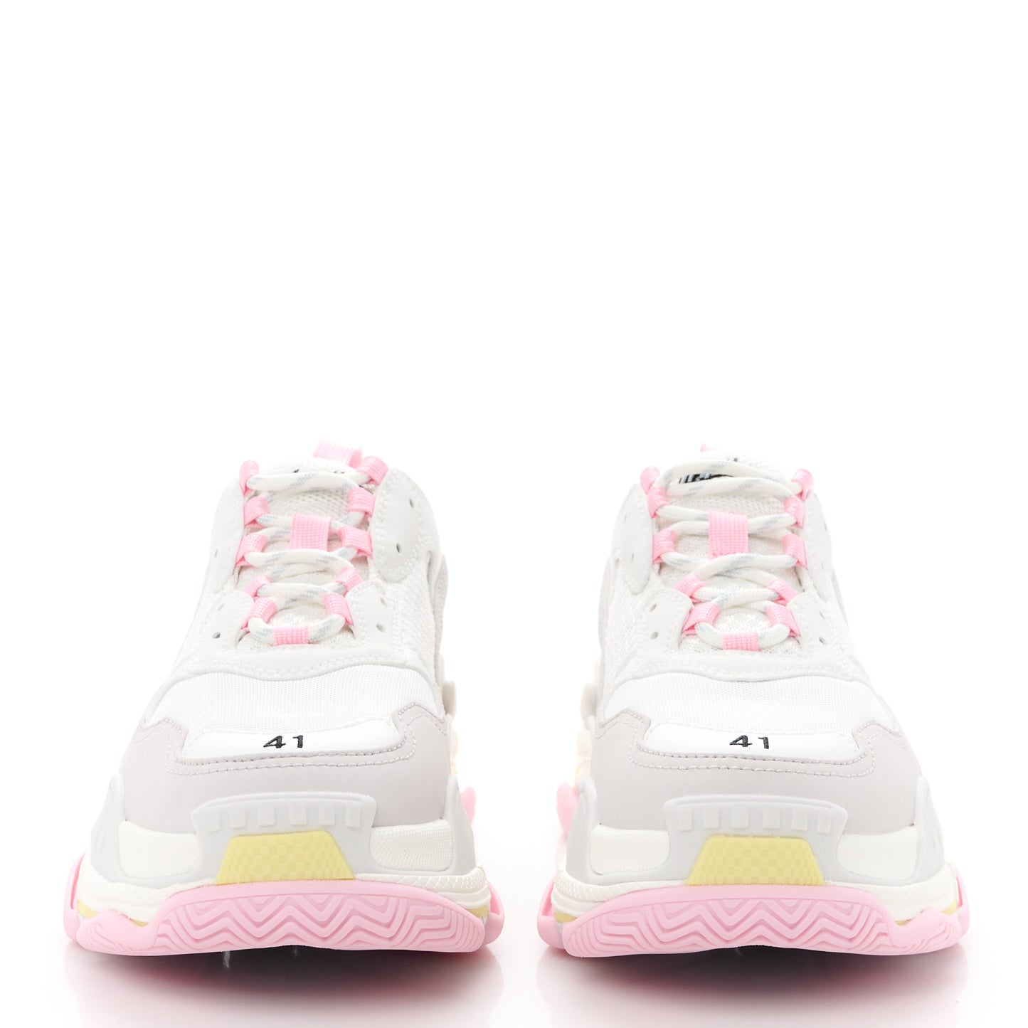 Fabric Mesh Multicolor Womens Triple S Sneakers 41 Yellow Pink Grey White