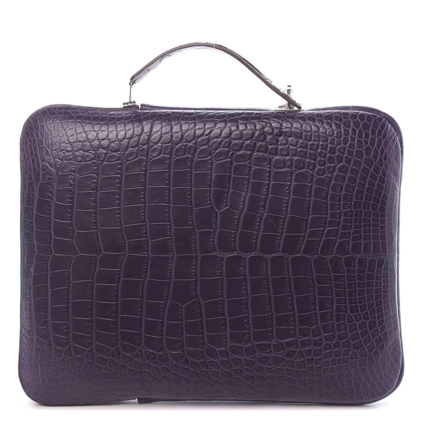 Hermes Matte Alligator Petit H Laptop Case Amethyst 640365