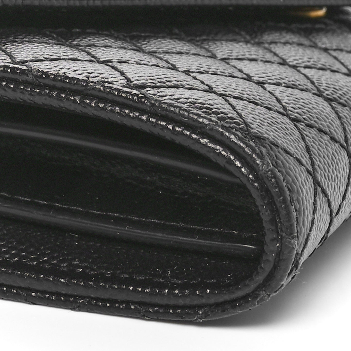 Grain De Poudre Mixed Matelasse Triquilt Large Monogram Wallet Black