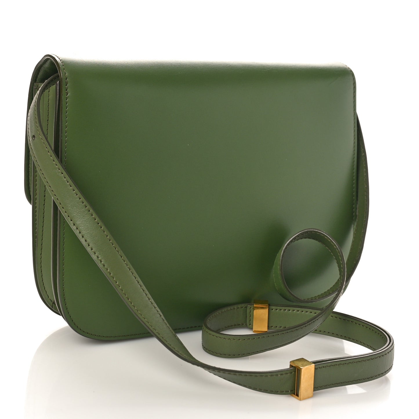 Box Calfskin Classic Box Medium Flap Bag Army Green