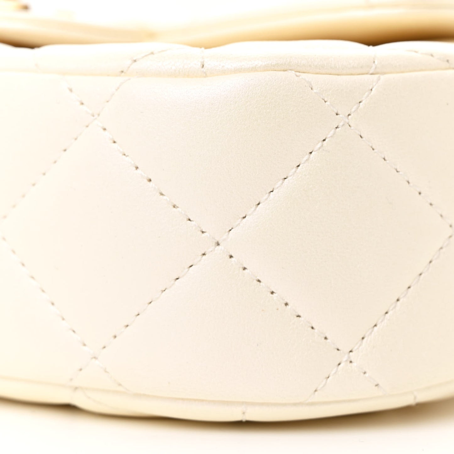 Iridescent Lambskin Quilted Baywatch Top Handle Flap White