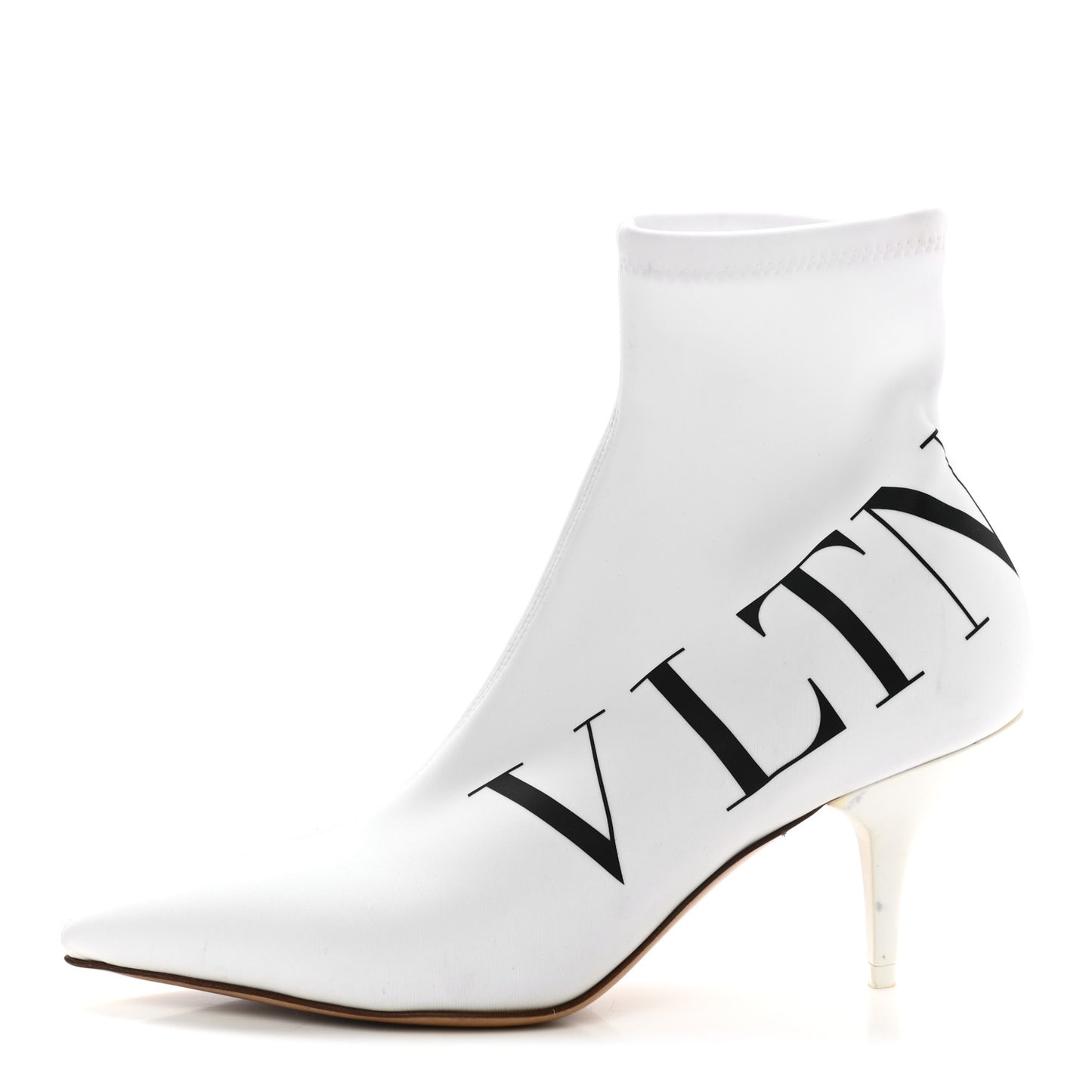 Eco Leather VLTN 70mm Sock Booties 36 White Black