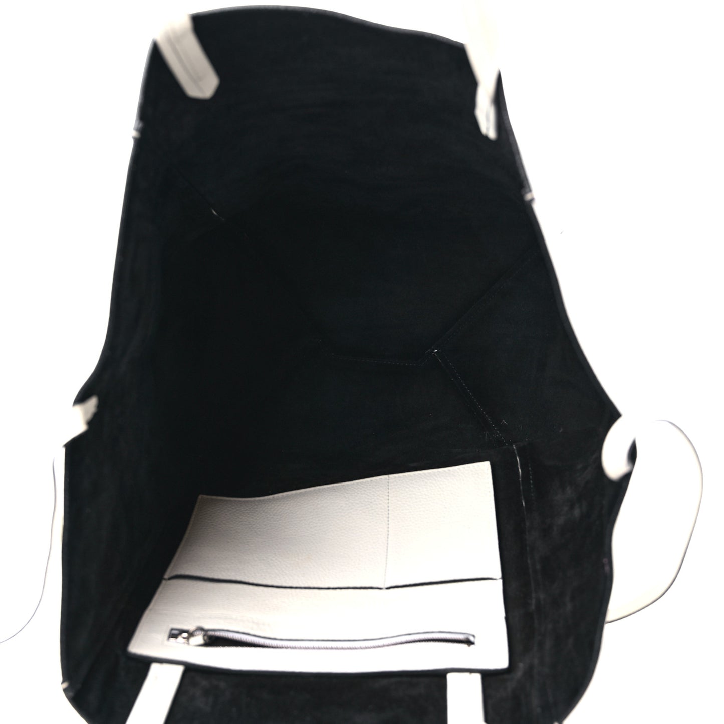 Grained Calfskin Medium Horizontal Cabas Phantom White