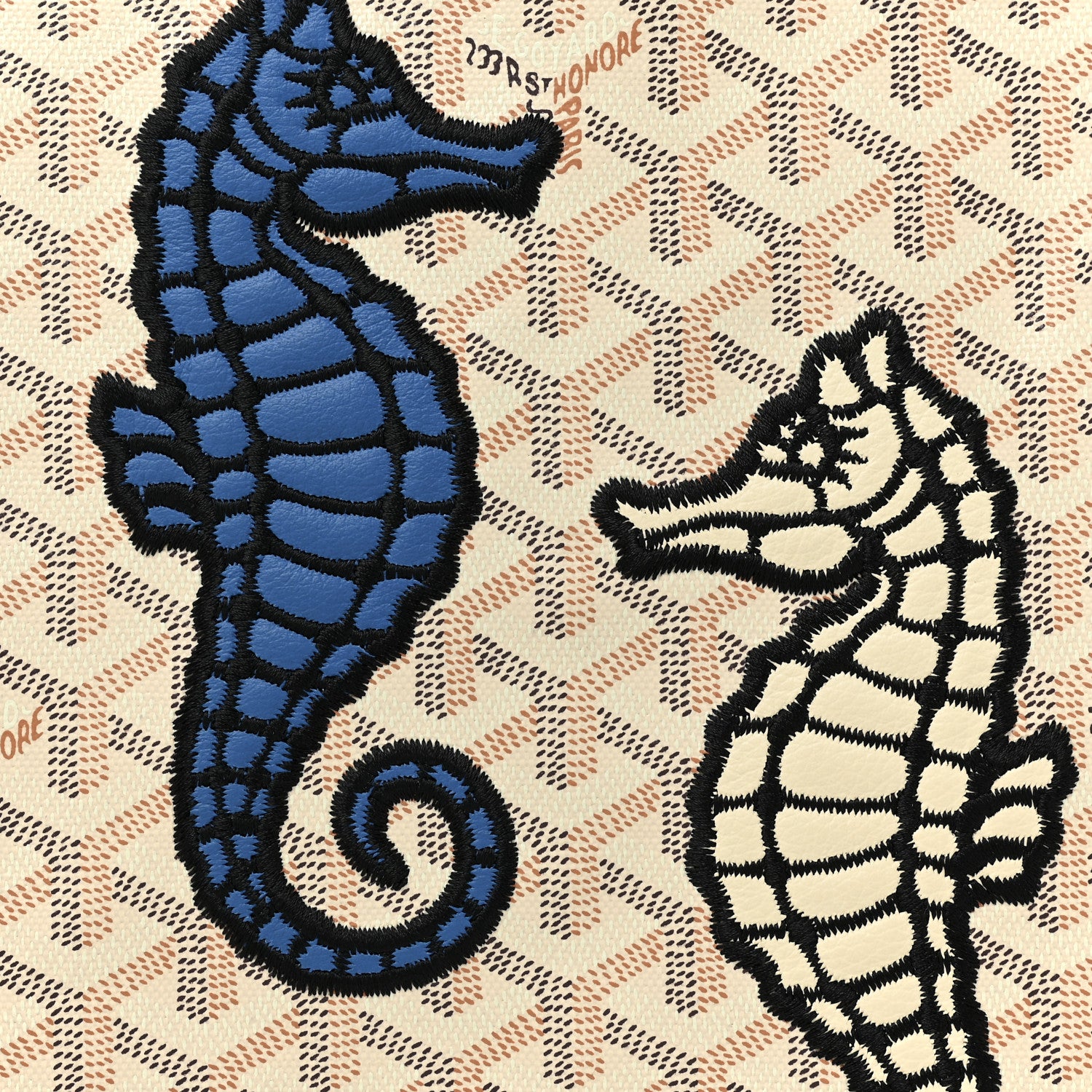 Goyard Goyardine Embroidered Seahorse Reversible Anjou PM Sand 10 of 14