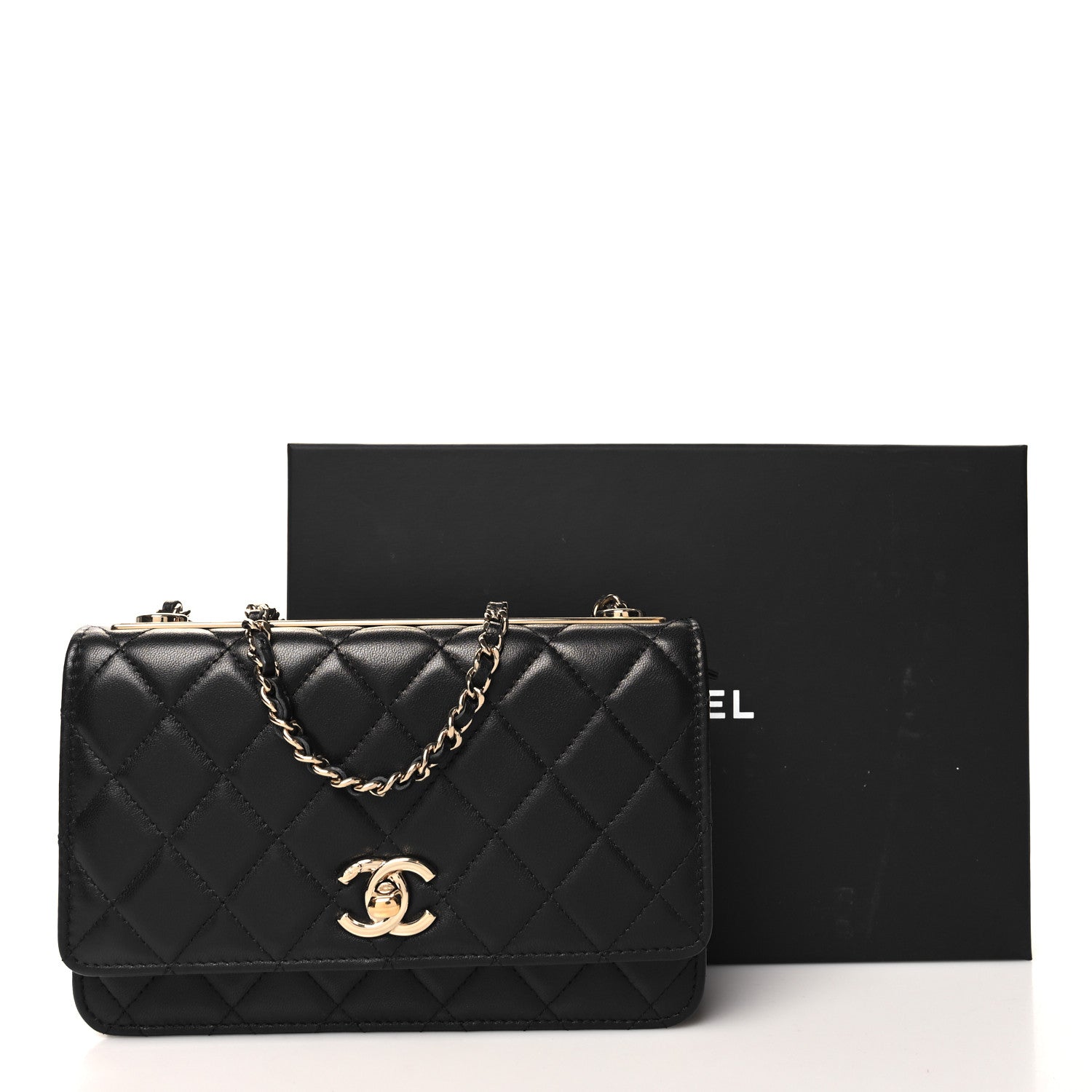 Chanel Lambskin Quilted Trendy CC Wallet On Chain WOC Black 12 of 12