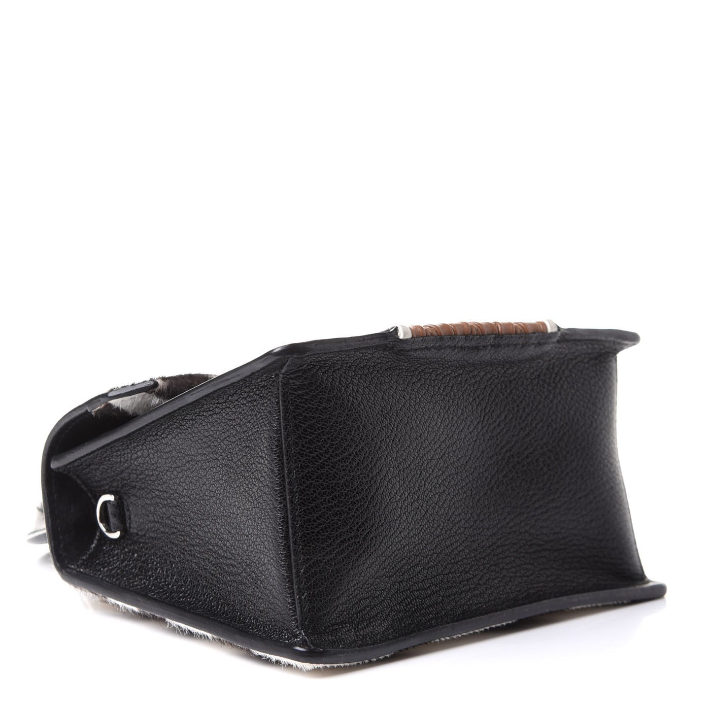 Cavallino Patch Pony Hair Shoulder Bag Bianco Cannella