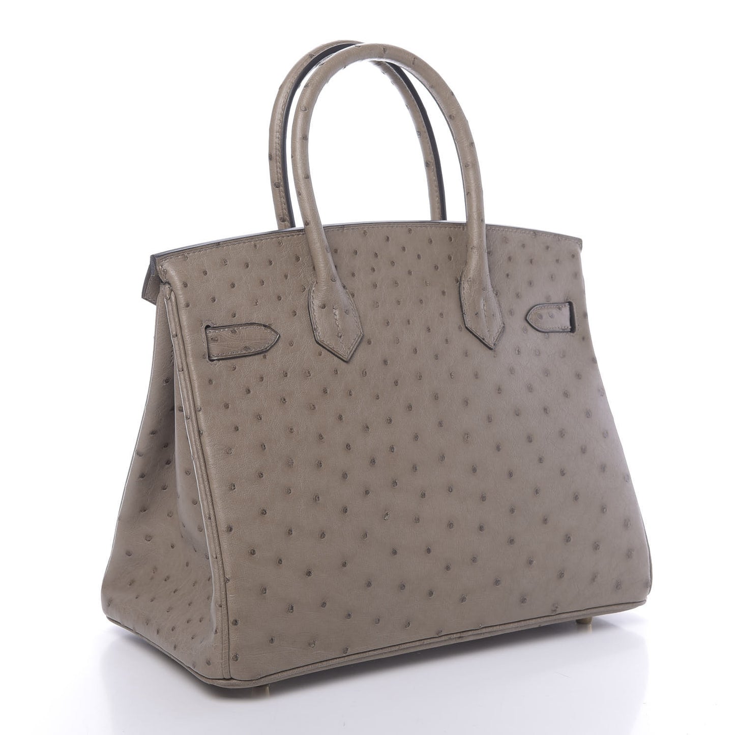Ostrich Birkin 30 Gris Asphalte