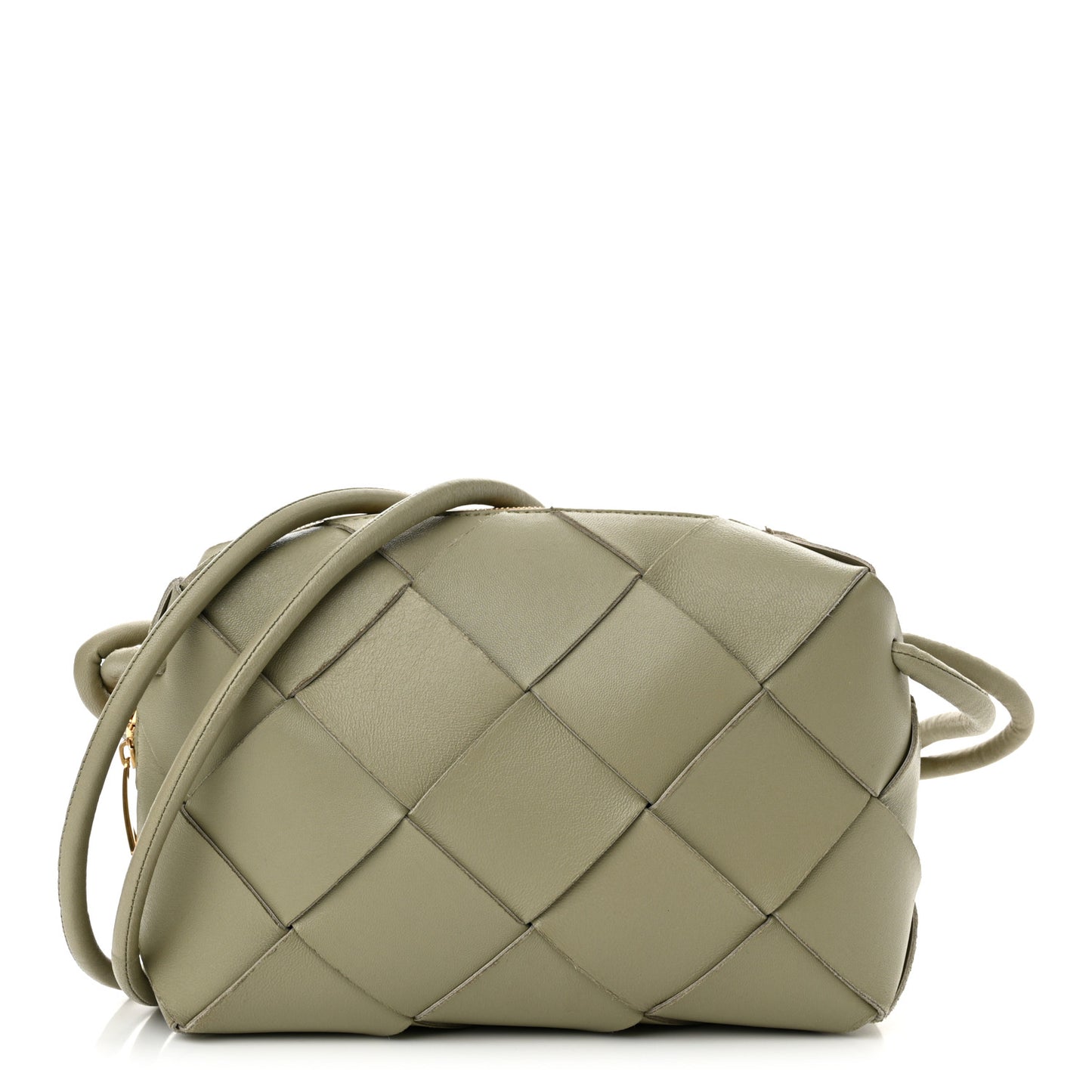 Lambskin Maxi Intrecciato Small Cassette Camera Bag Travertine