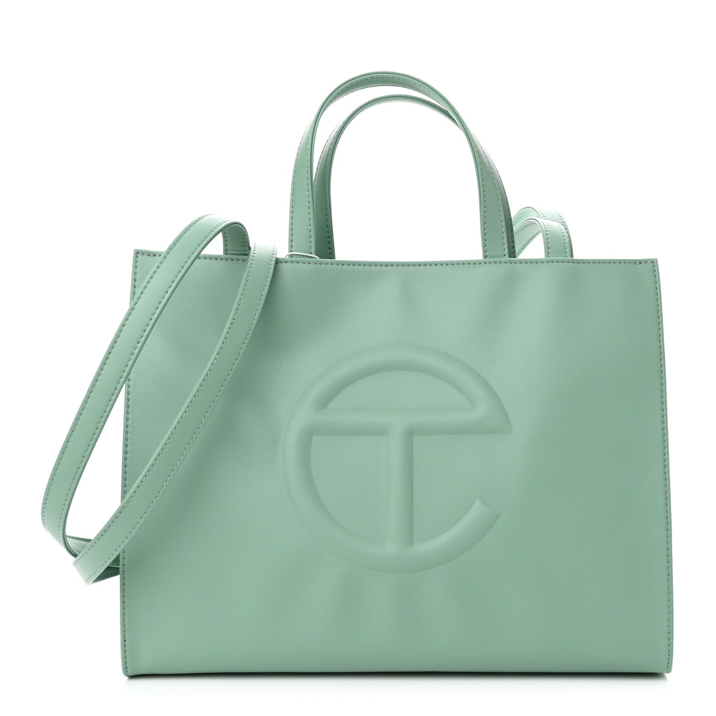 Vegan Leather Medium Shopping Bag Sage