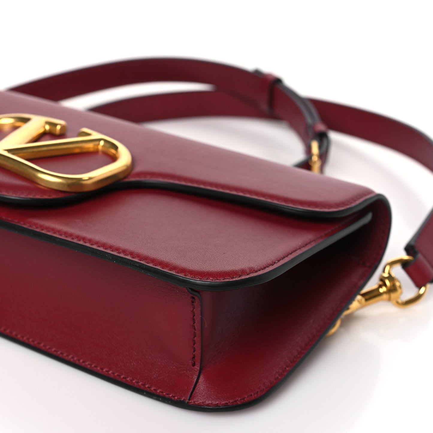 Calfskin Vlogo Loco Crossbody Bag Dark Red