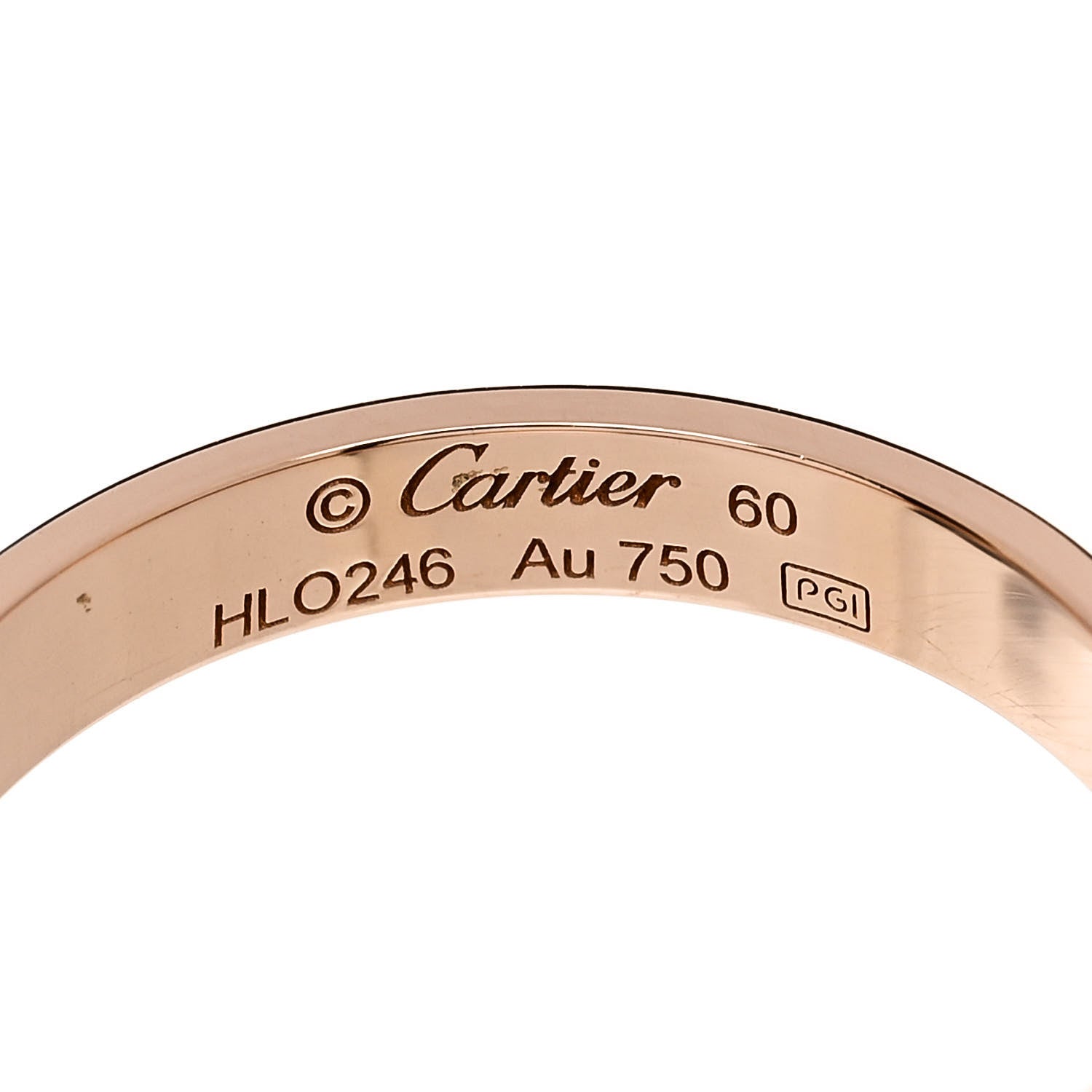 Cartier 18K Pink Gold 3.5mm LOVE Wedding Band Ring 60 9 4 of 5