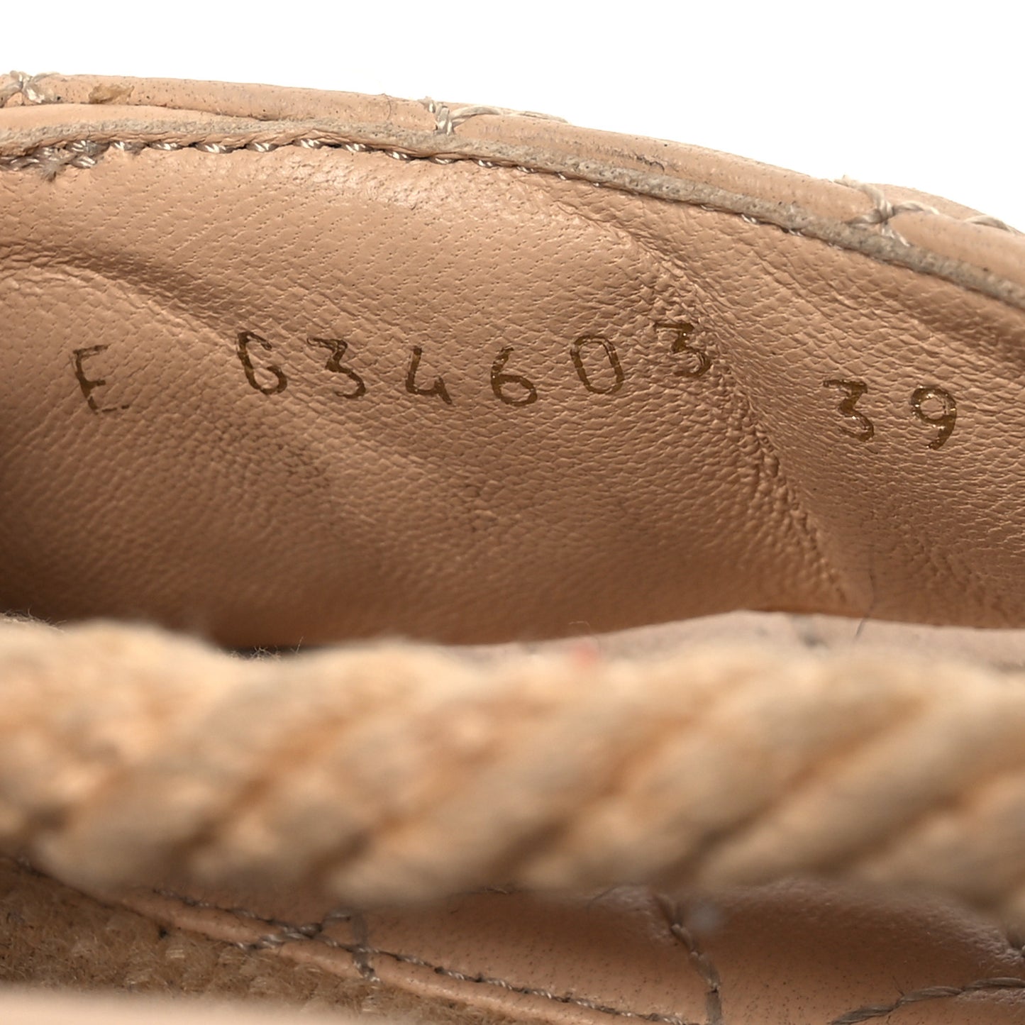 Cord Lambskin Quilted Logo Mules 39 Beige