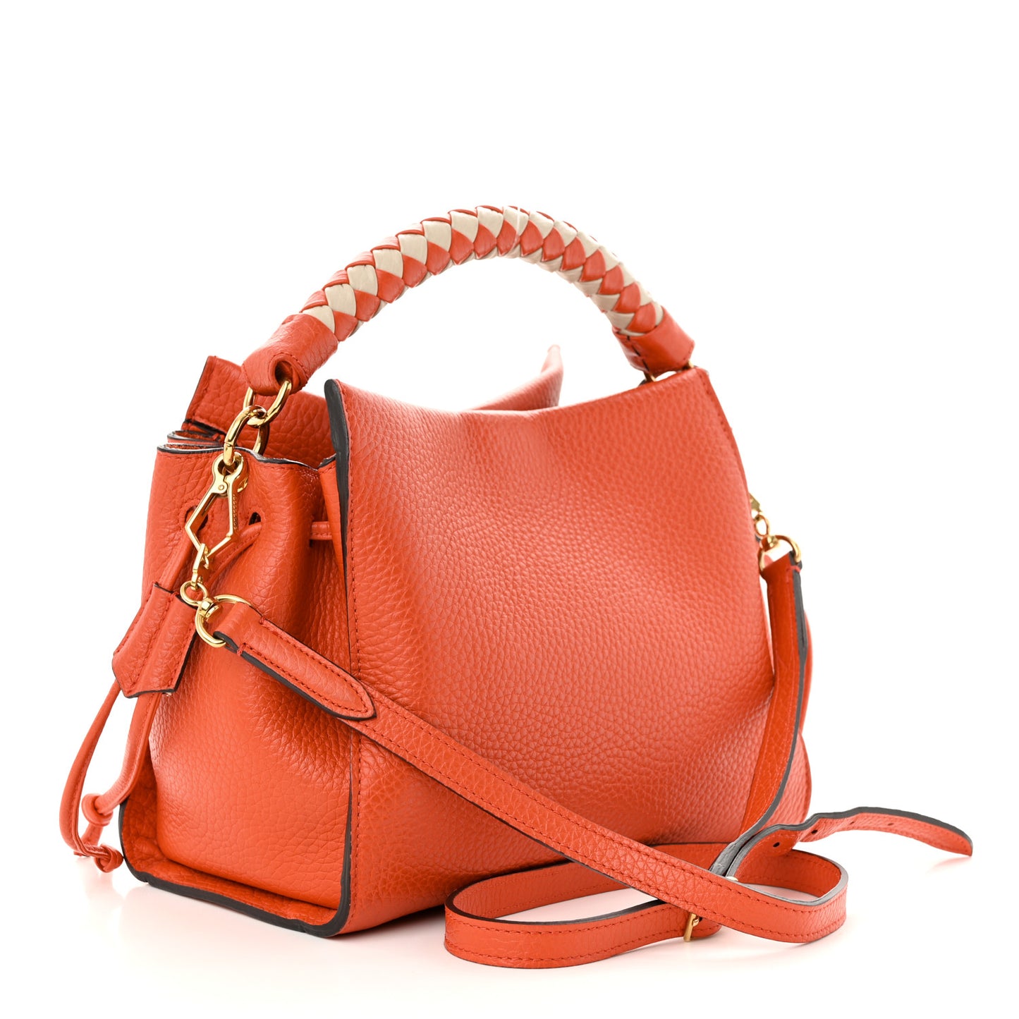Heavy Grain Small Iris Tote Coral Orange