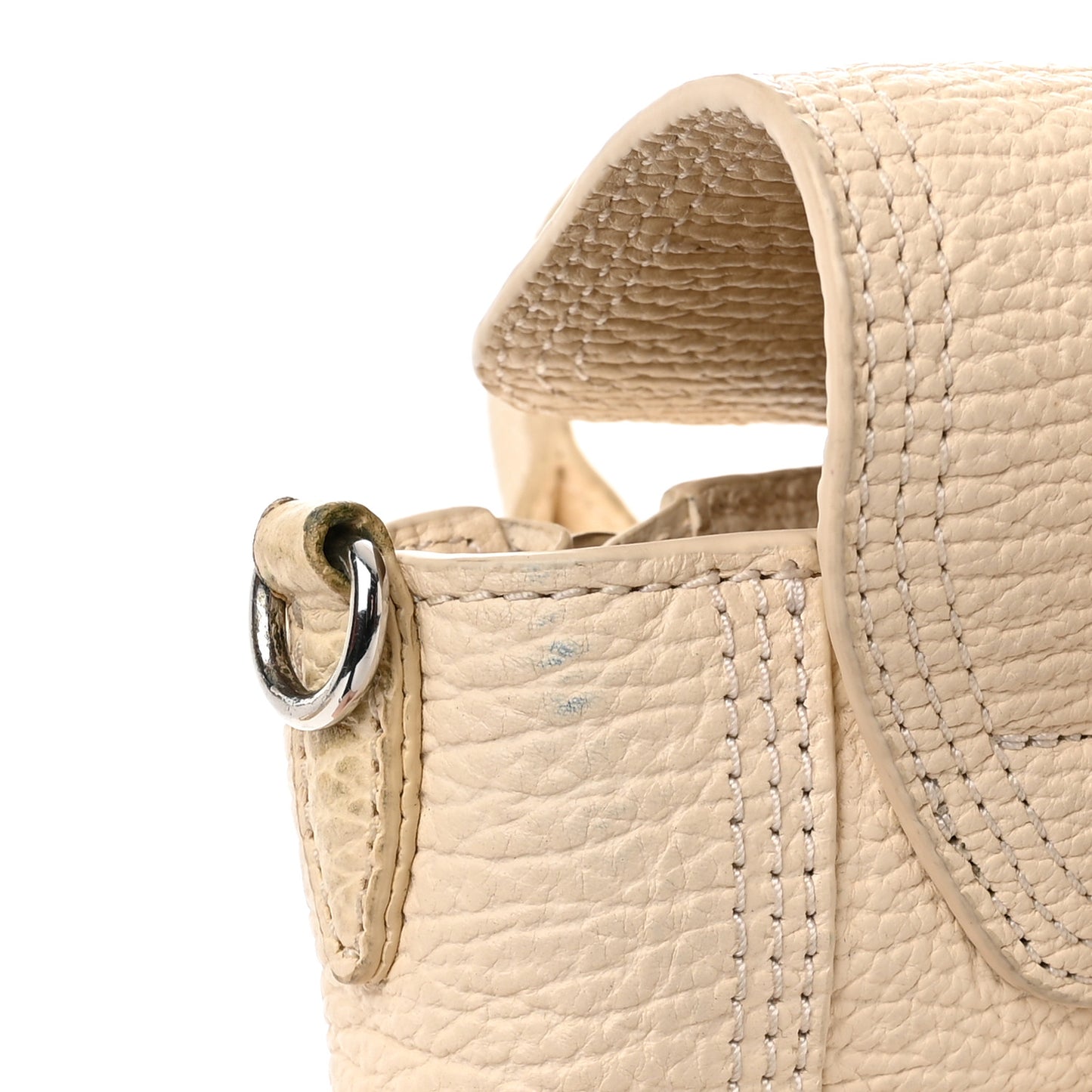 Textured Calfskin Mini Pashli Satchel Milk