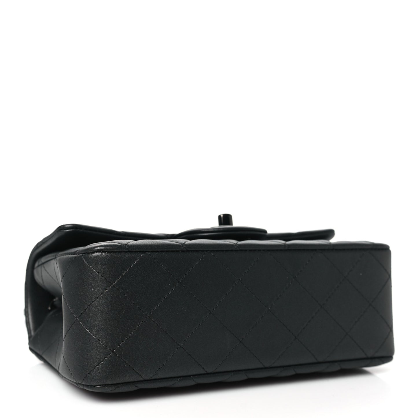 Lambskin Quilted Mini Rectangular Flap So Black