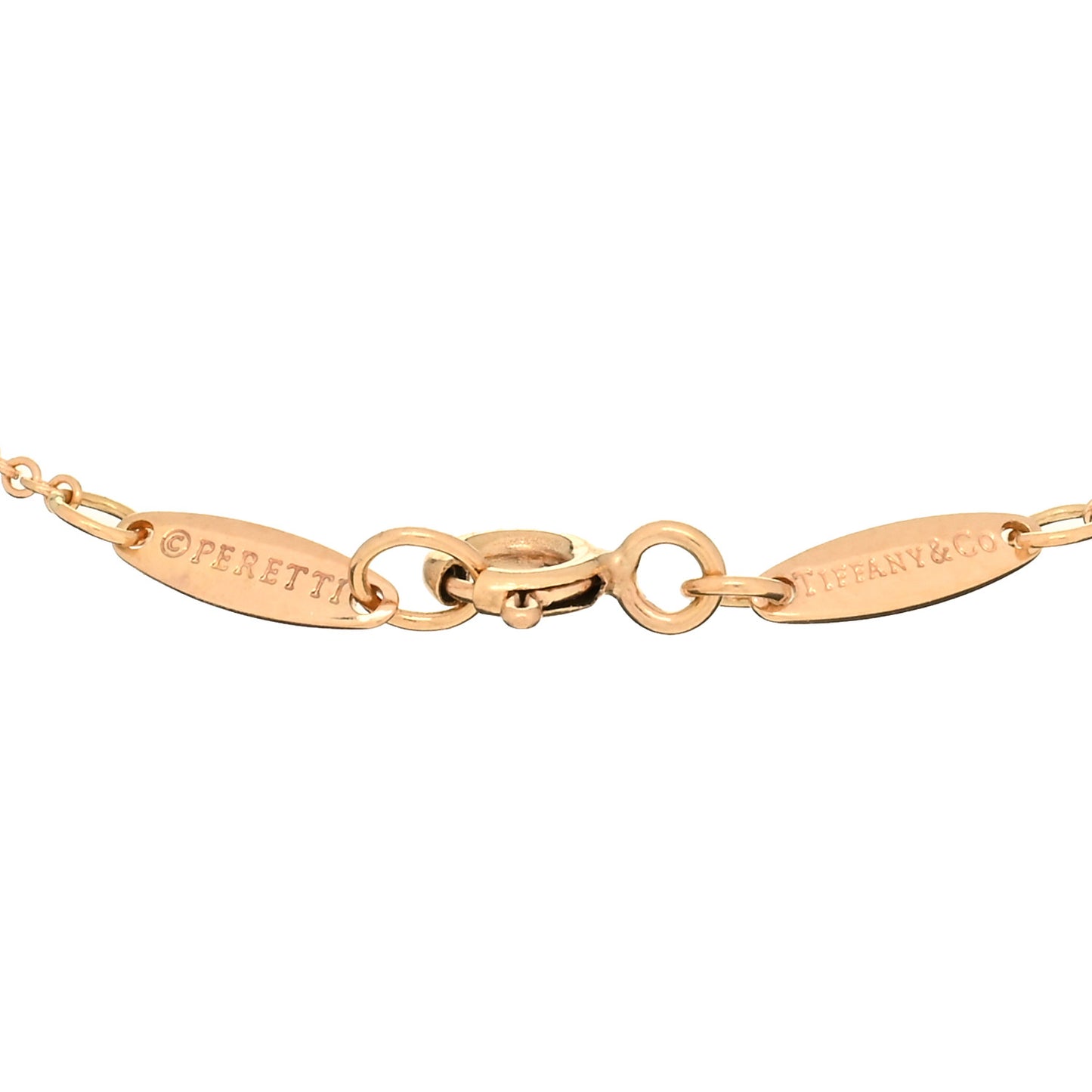 18K Rose Gold Diamond Elsa Peretti Diamonds by the Yard Open Heart Bracelet