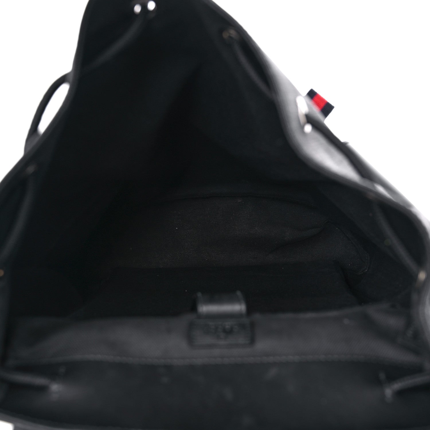 Gucci Soft GG Supreme Monogram Calfskin Web Double Buckle Backpack Black 5 of 19
