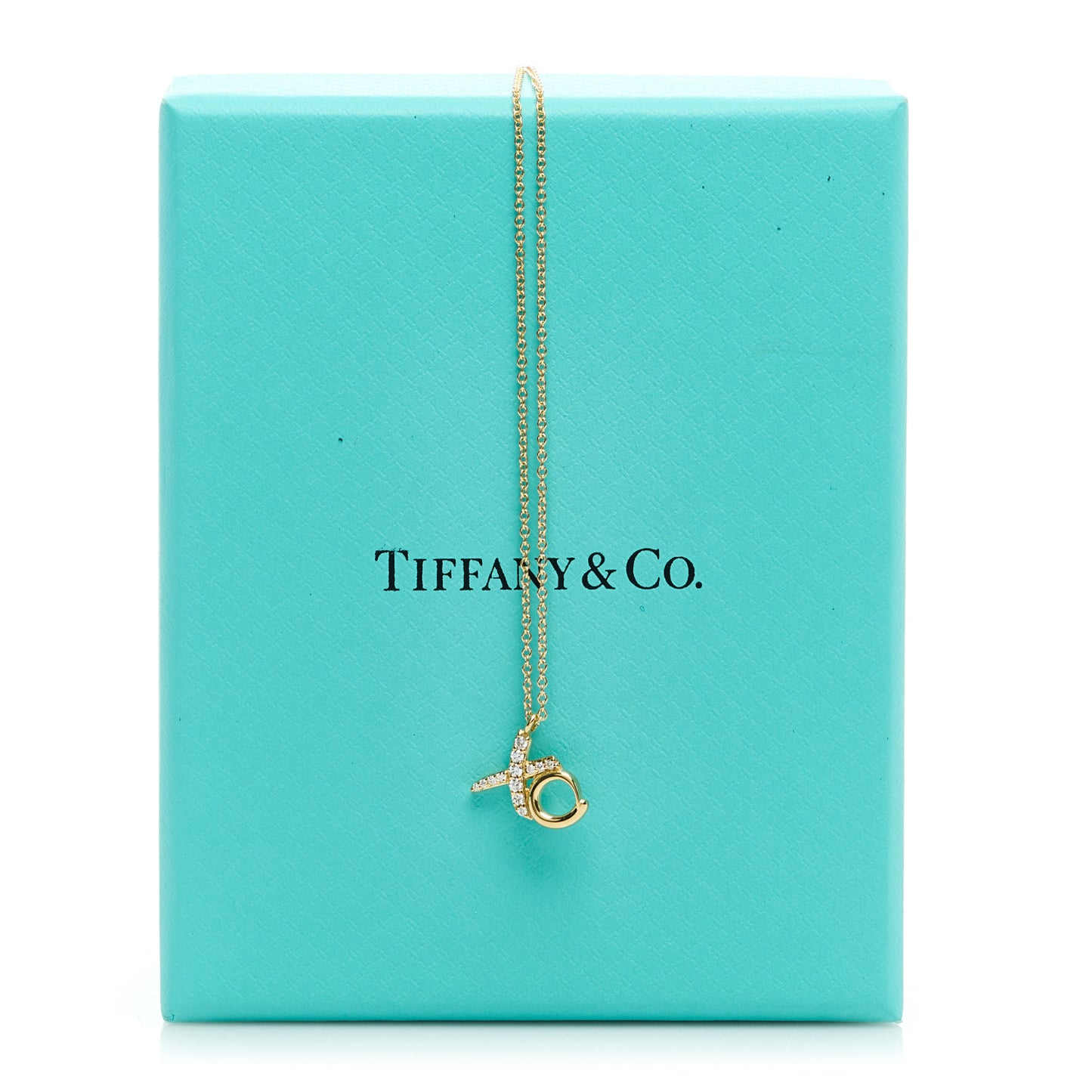 18K Yellow Gold Diamond Paloma Picasso Love & Kisses Pendant Necklace