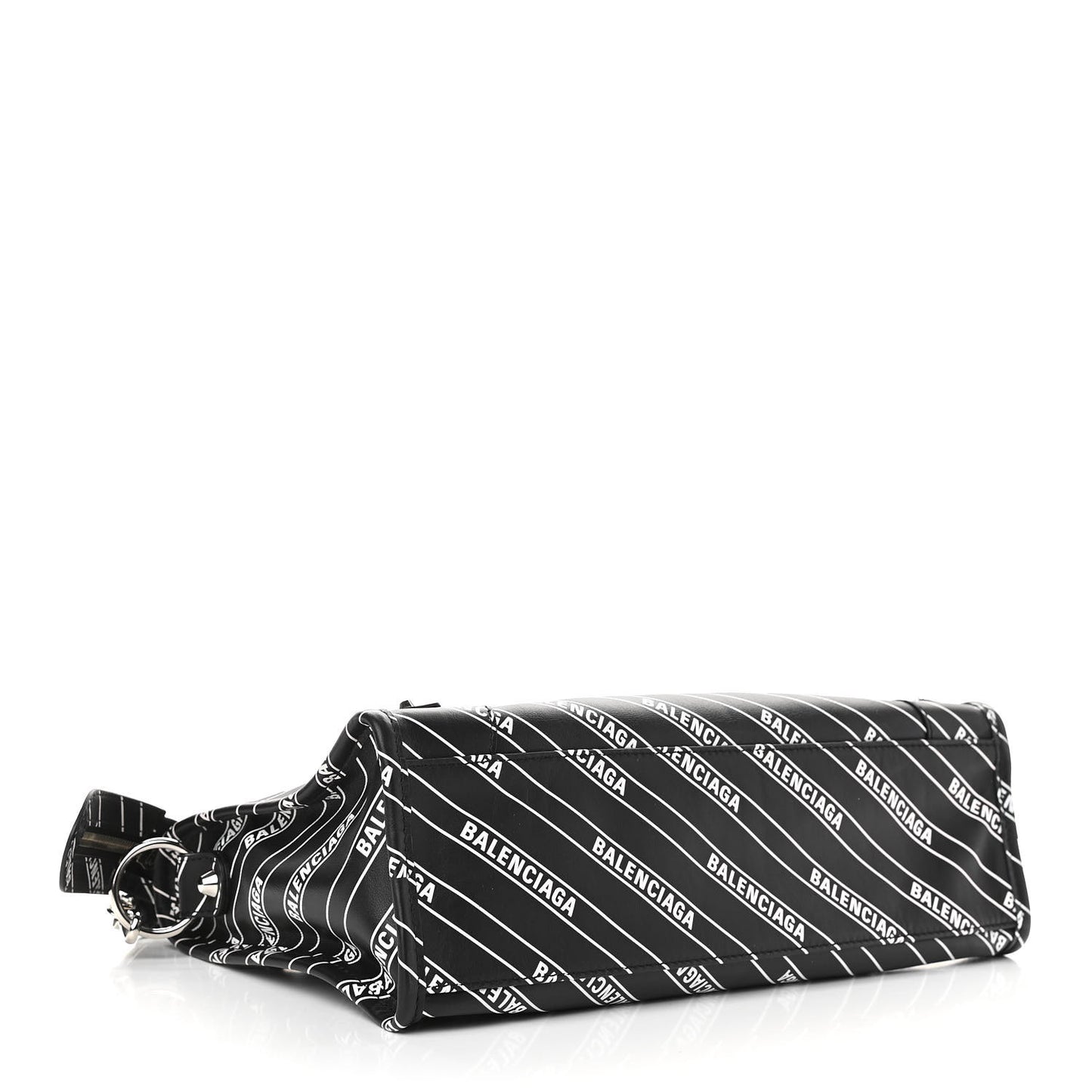Veau Allover Logo Classic Silver Hardware S City Black White