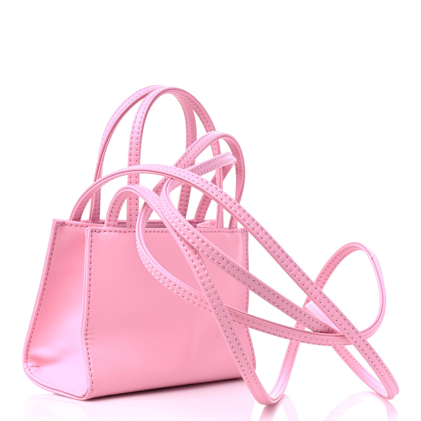 Vegan Leather Small Shopping Bag Bubblegum