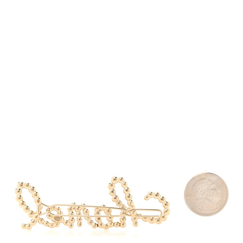 Metal Glass Swirling Pearls Hair Clip Gold