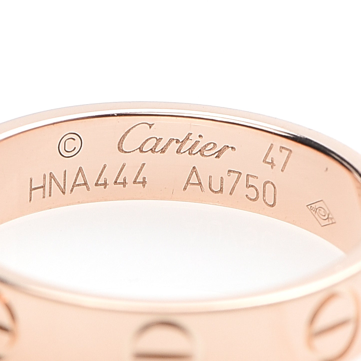 18K Pink Gold 3.5mm LOVE Wedding Band Ring 47 4