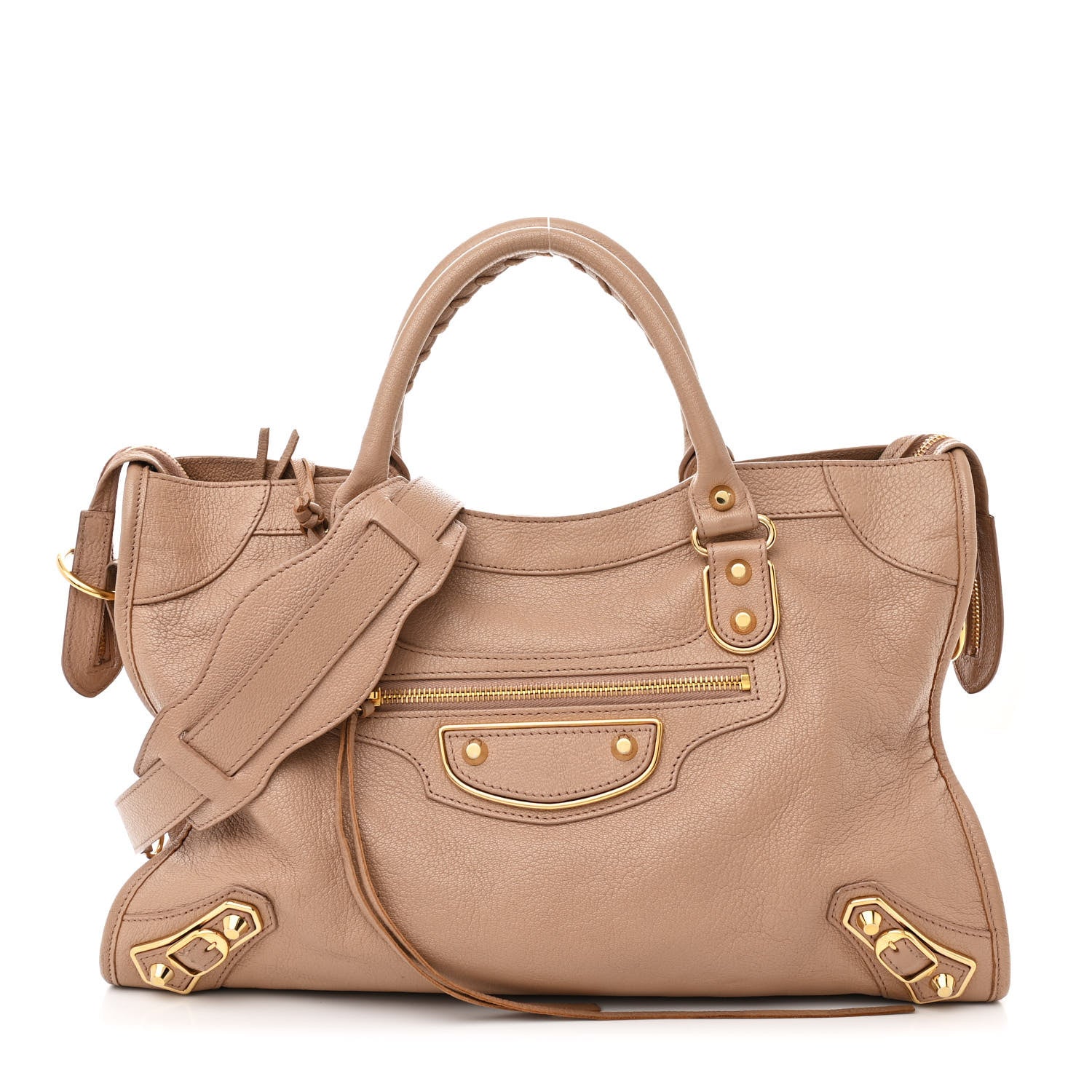 Balenciaga Chevre Gold Metallic Edge Hardware City Rose Des Sables